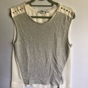 Stud Detail Sweatshirt & Sheer Tank